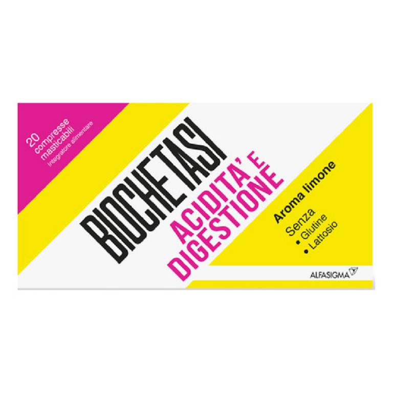 BIOCHETASI DIGESTIONE e ACIDITA' 20 COMPRESSE MASTICABILI