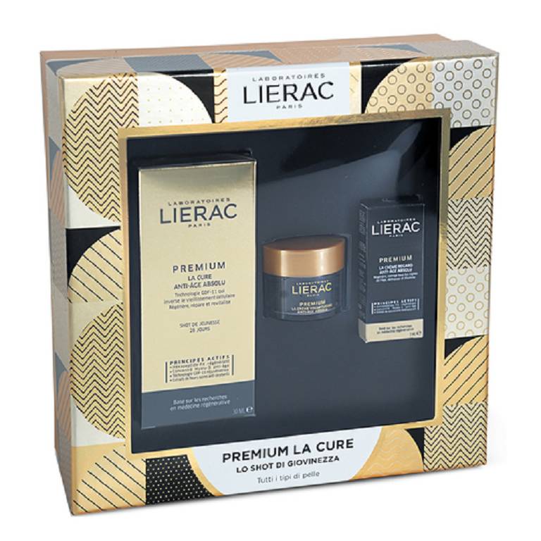 LIERAC PREMIUM LA CURE 30ML+ MM PREMIUM CREMA VOLUPTUEUSE 15ML + MM PREMUIM OCCHI 3ML